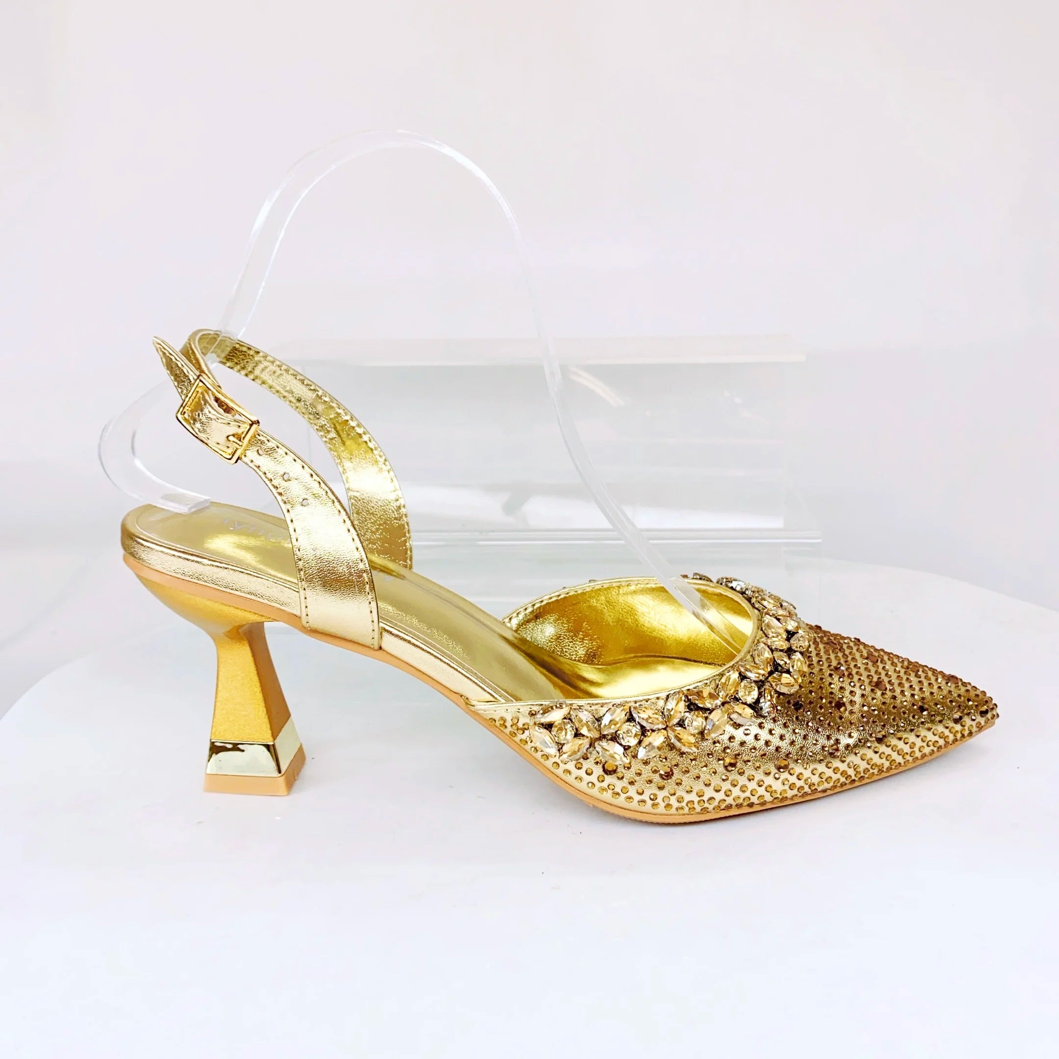 Insightlink Lady High Heels Crystals Shoes and Bag Set Rhinestone Handbag with Sandals for Wedding Gems Clutch Purse with Shoes