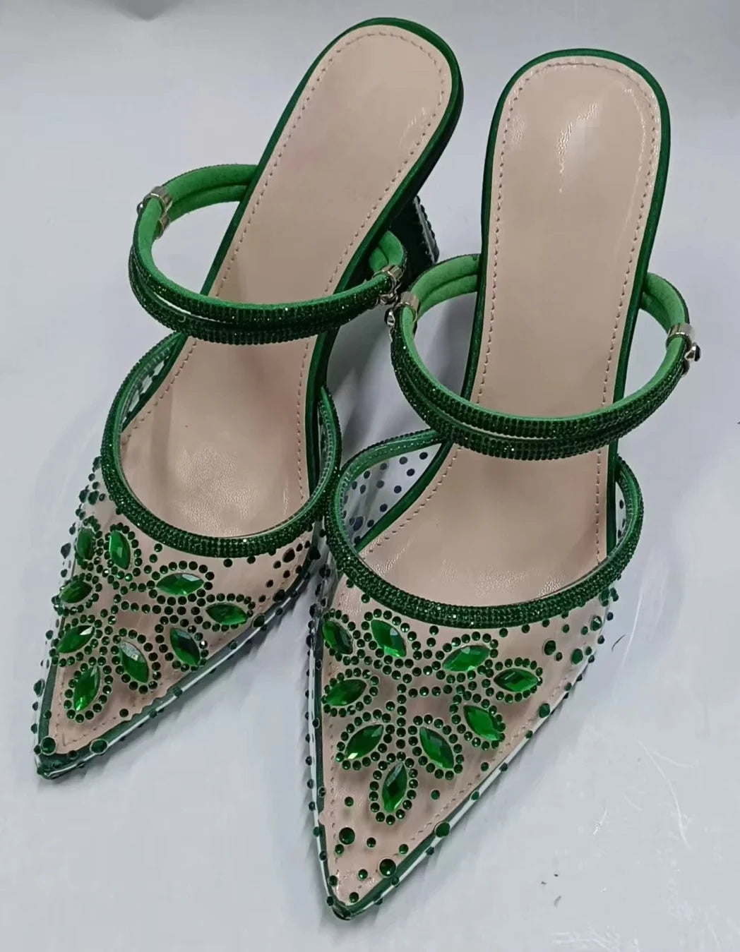 INSIGHTLINK High-Heeled Crystals Shoes Big Rhinestones Sexy  sandal With clutch Bag Beautiful Girly Style gems Shoes And Bag