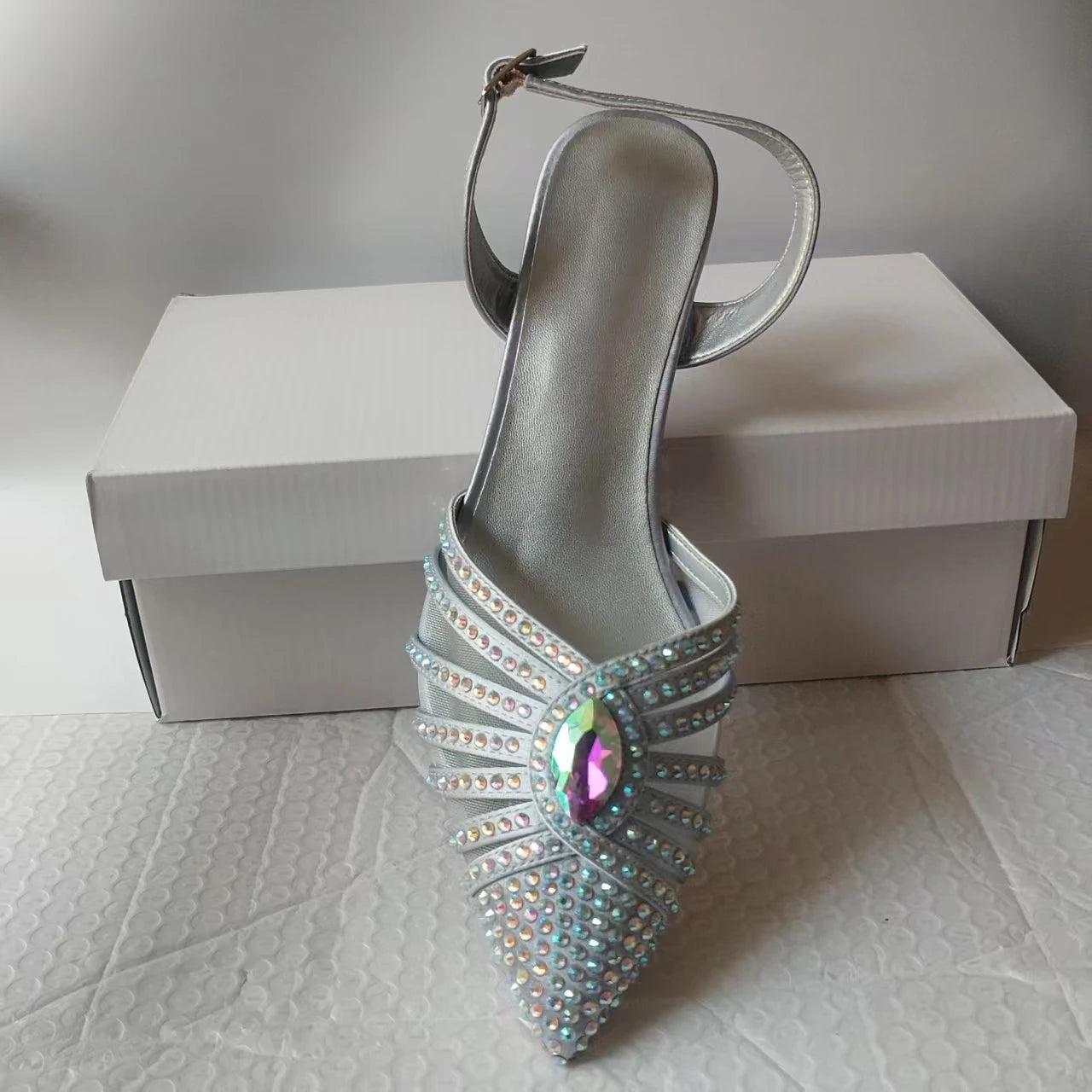 INSIGHTLINK New Rhinestones Shoes And Clutch Sets For Evening Party Gems high-heeled Stiletto sandals And Bags Crystal sandals