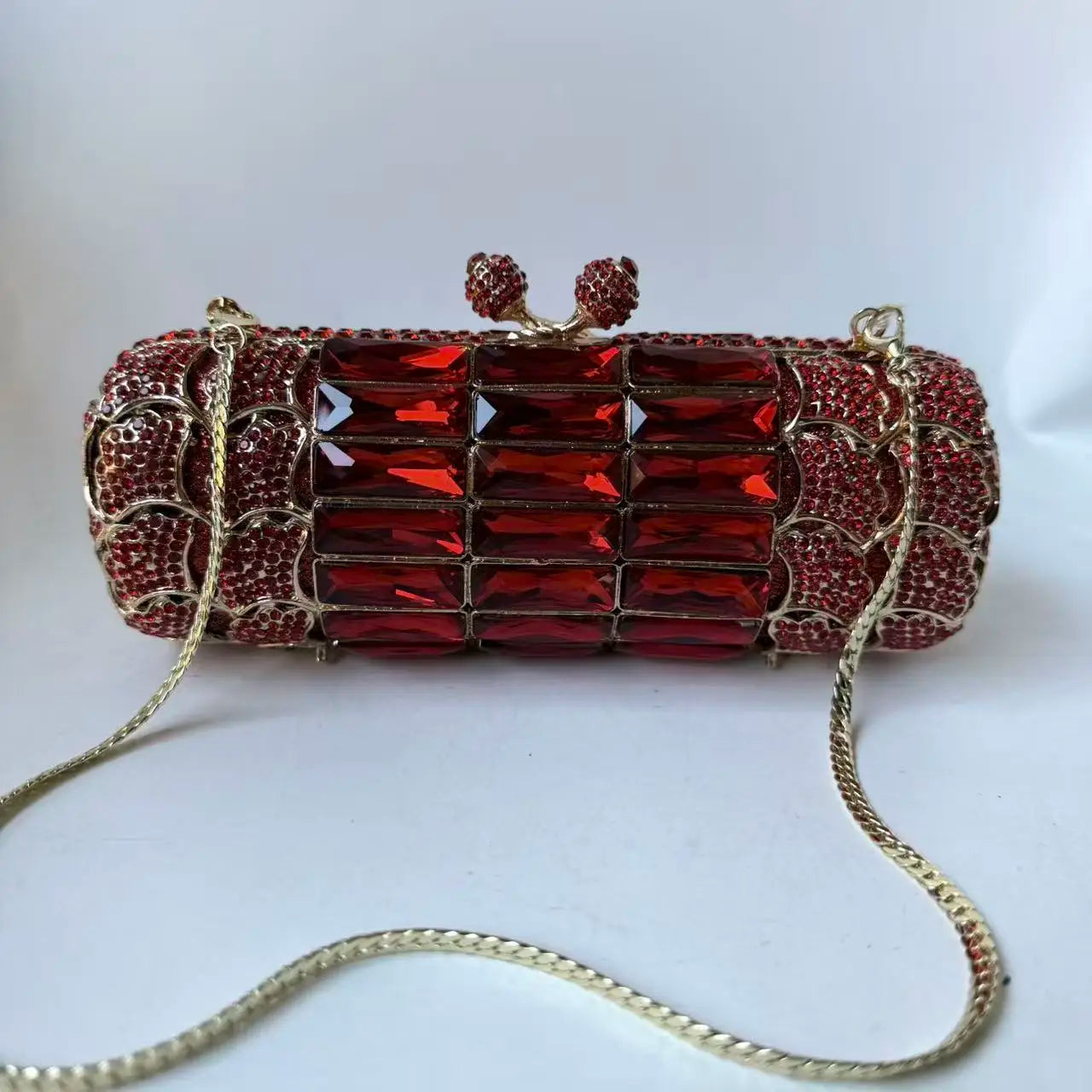 XIYUAN Women Purple Rhinestone Glass Handbag Luxury Gorgeous Crystal Evening Bags for Wedding Party Ladies Gift Clutch Purse