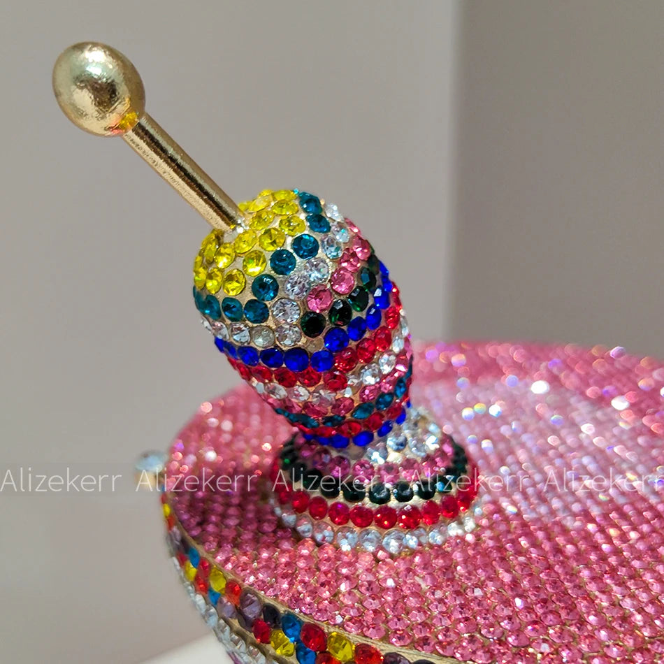 Alizekerr Goblet Diamond Evening Bags Women Boutique Unique Bling Rhinestone Metallic Clutch Purses And Handbags Wedding Party