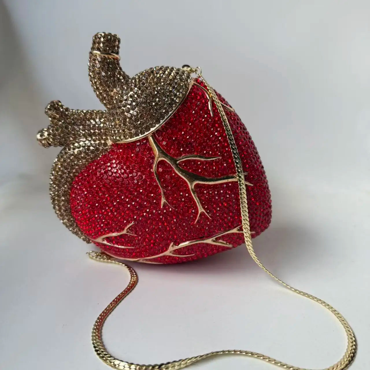 XIYUAN Heart Shaped Diamond Evening Bags Women Luxury Gorgeous Metallic Rhinestone Purses Ladies Unique Handbags Wedding Party