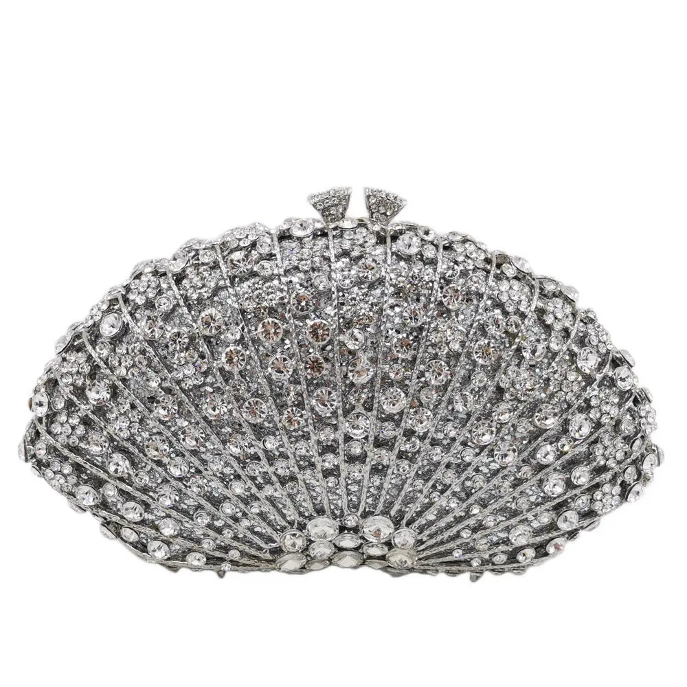 XIYUAN Pink/Gold Rhinestone Wedding Clutch Purse New Women’s Crystal Evening Clutches Bags Lady Chain Party Shoulder Bags