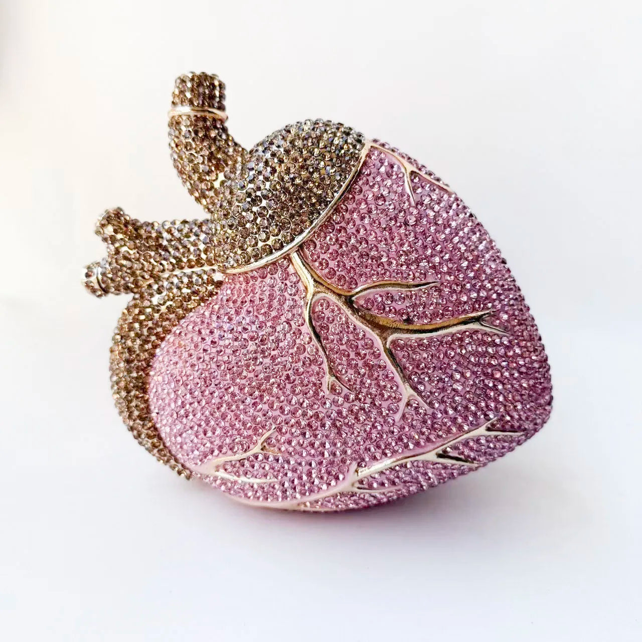 XIYUAN Heart Shaped Diamond Evening Bags Women Luxury Gorgeous Metallic Rhinestone Purses Ladies Unique Handbags Wedding Party