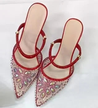 INSIGHTLINK High-Heeled Crystals Shoes Big Rhinestones Sexy  sandal With clutch Bag Beautiful Girly Style gems Shoes And Bag