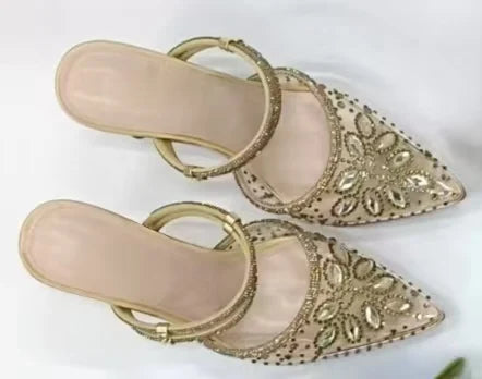 INSIGHTLINK High-Heeled Crystals Shoes Big Rhinestones Sexy  sandal With clutch Bag Beautiful Girly Style gems Shoes And Bag
