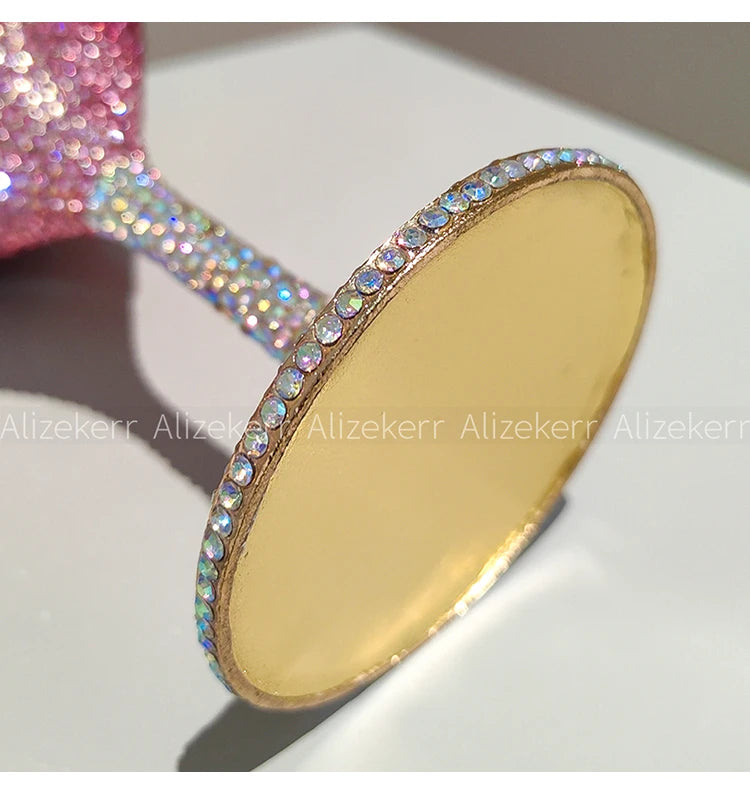 Alizekerr Goblet Diamond Evening Bags Women Boutique Unique Bling Rhinestone Metallic Clutch Purses And Handbags Wedding Party