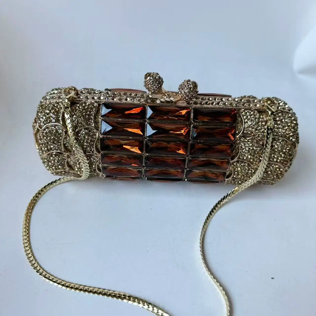 XIYUAN Women Purple Rhinestone Glass Handbag Luxury Gorgeous Crystal Evening Bags for Wedding Party Ladies Gift Clutch Purse