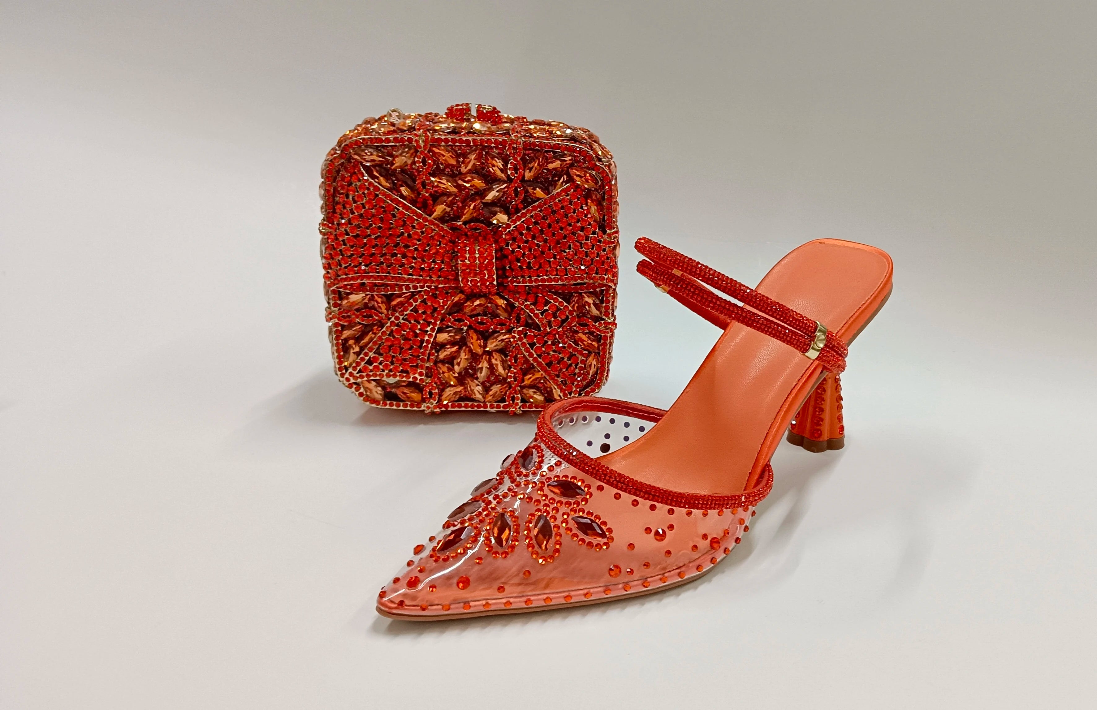 INSIGHTLINK High-Heeled Crystals Shoes Big Rhinestones Sexy  sandal With clutch Bag Beautiful Girly Style gems Shoes And Bag