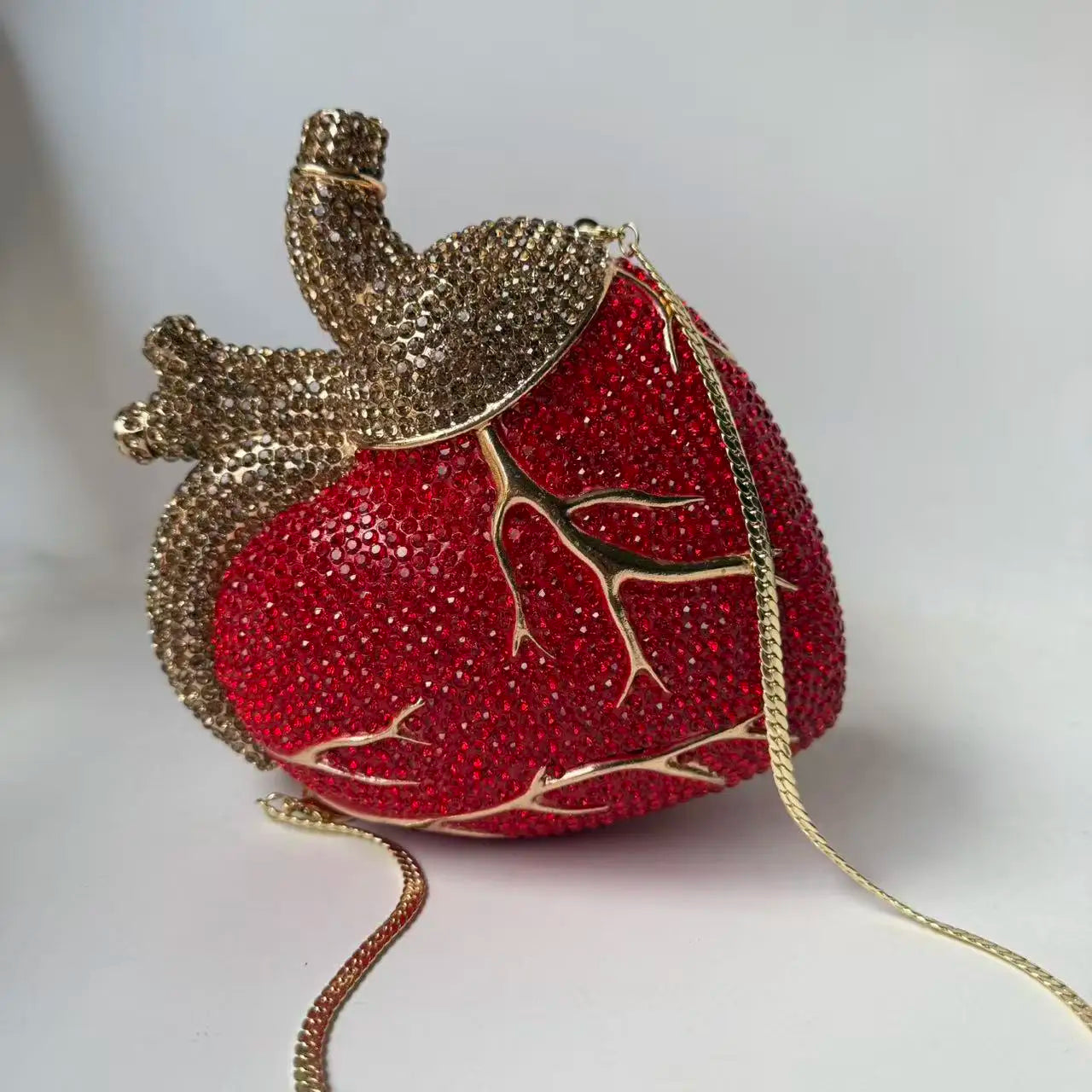 XIYUAN Heart Shaped Diamond Evening Bags Women Luxury Gorgeous Metallic Rhinestone Purses Ladies Unique Handbags Wedding Party