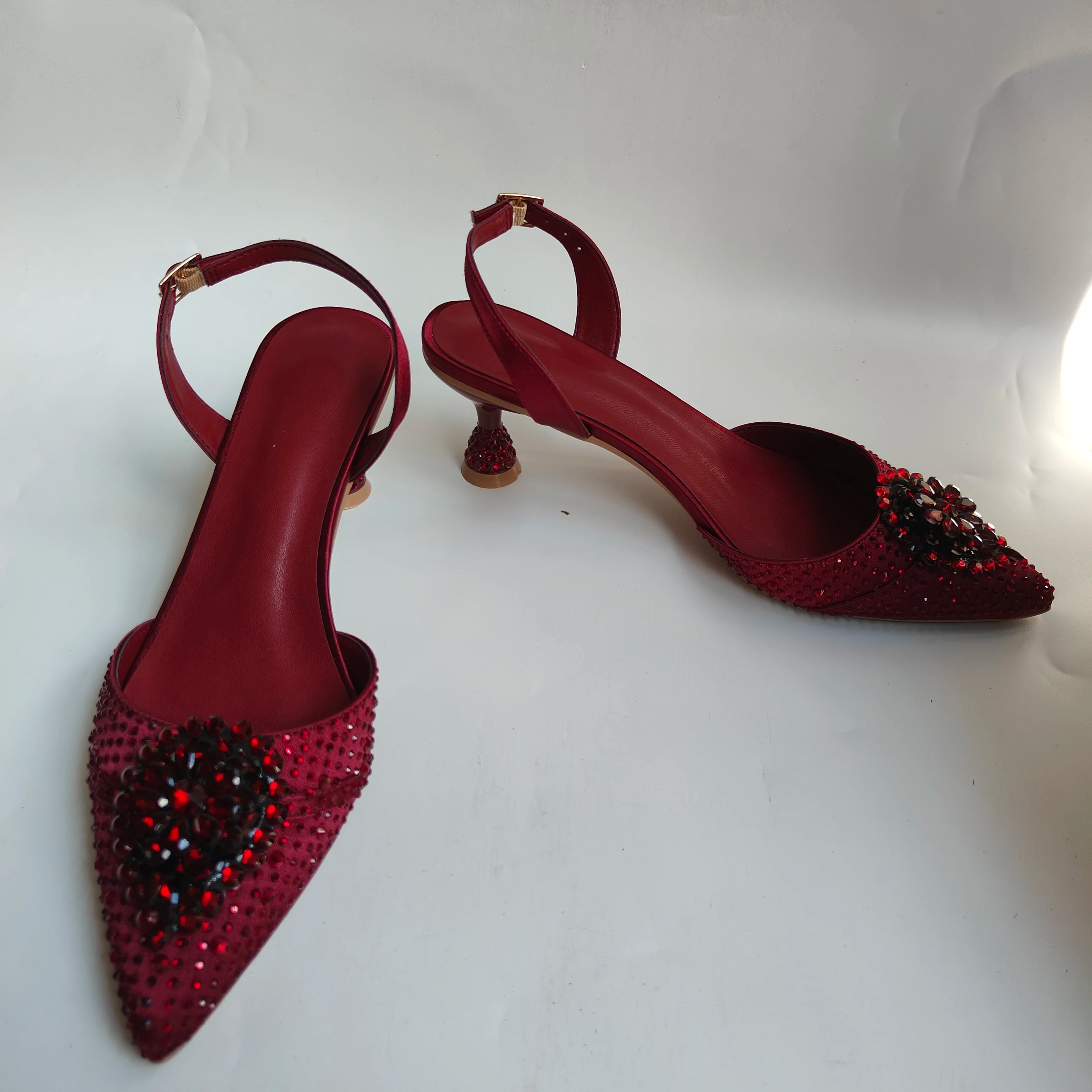 Insightlink Silver Ab Handmade Shoes and Bag Set Diamond Sandals for Wedding Fashion Stiletto Women Wedding Pumps
