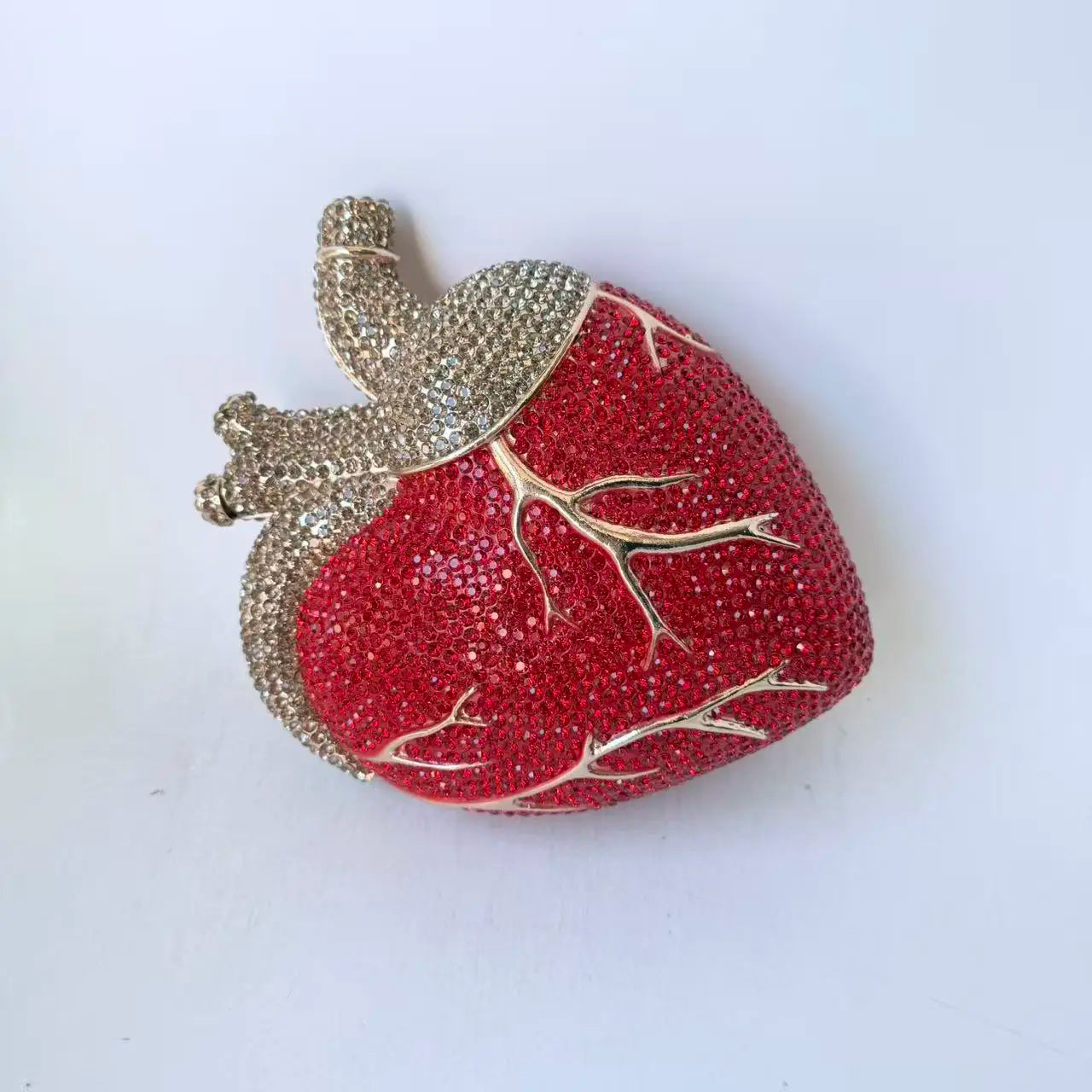 XIYUAN Heart Shaped Diamond Evening Bags Women Luxury Gorgeous Metallic Rhinestone Purses Ladies Unique Handbags Wedding Party