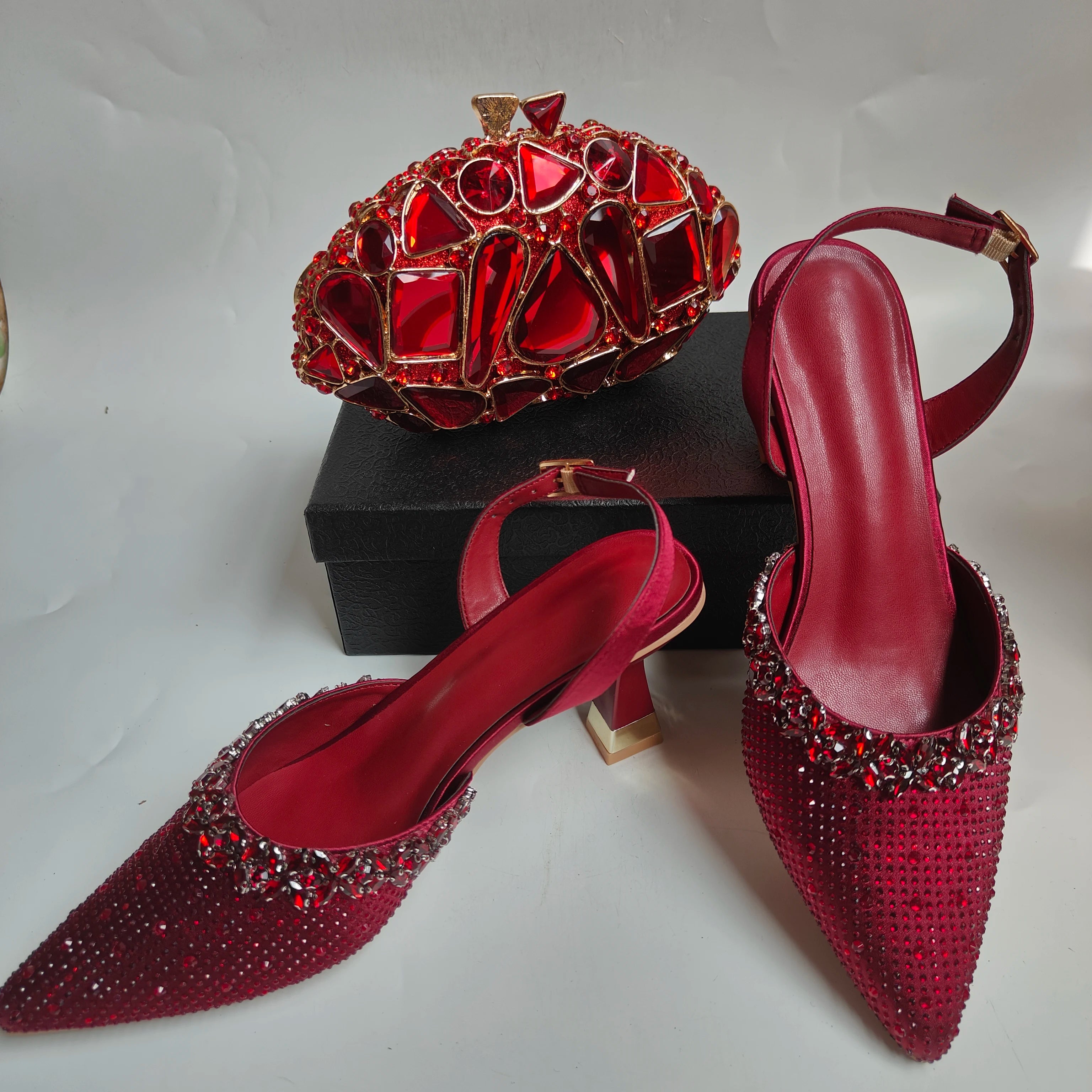 Insightlink Silver Ab Handmade Shoes and Bag Set Diamond Sandals for Wedding Fashion Stiletto Women Wedding Pumps
