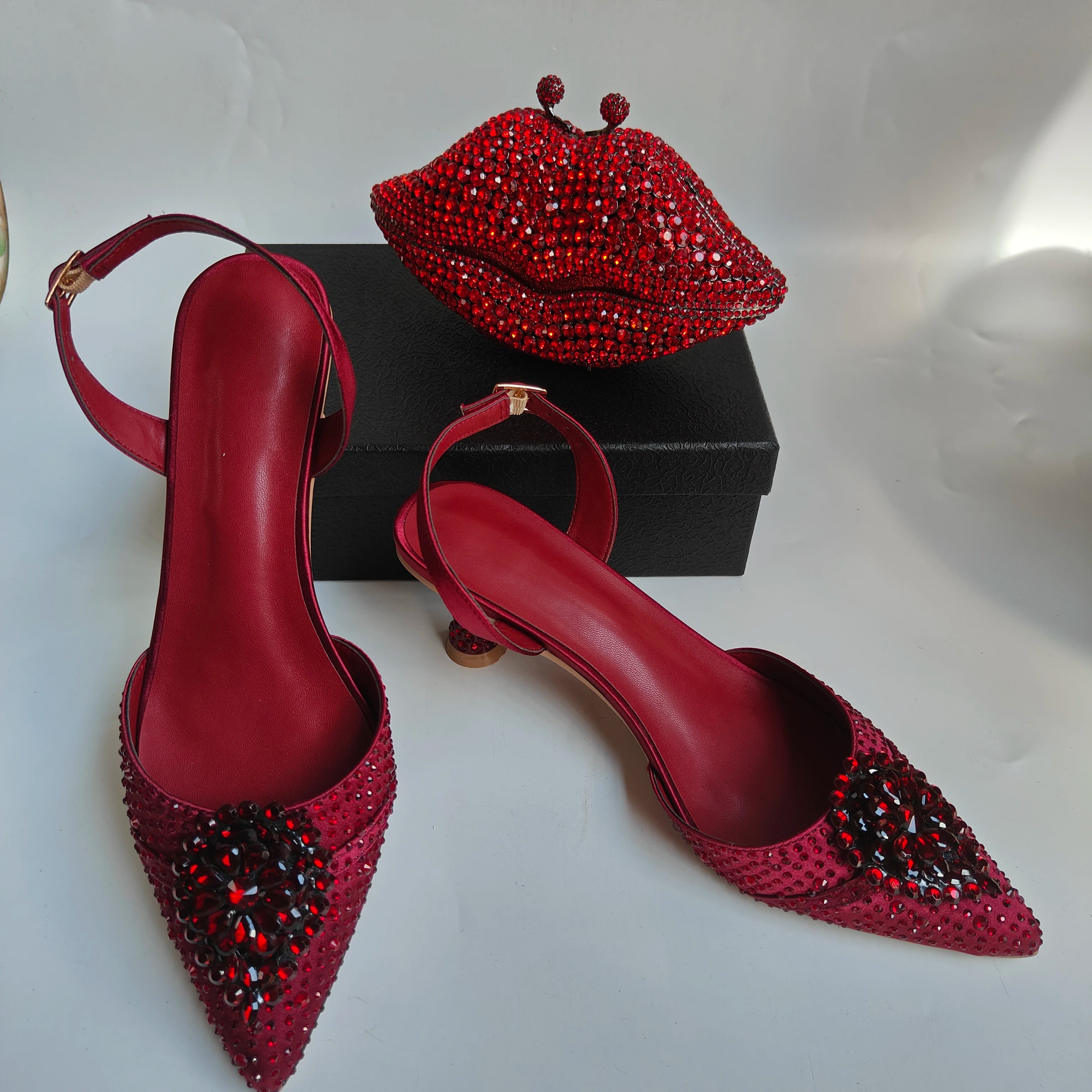 Insightlink Silver Ab Handmade Shoes and Bag Set Diamond Sandals for Wedding Fashion Stiletto Women Wedding Pumps