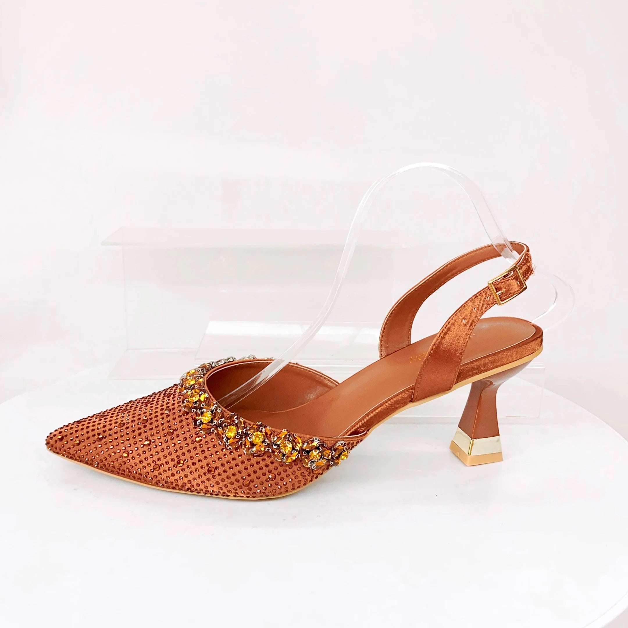 Insightlink Lady High Heels Crystals Shoes and Bag Set Rhinestone Handbag with Sandals for Wedding Gems Clutch Purse with Shoes