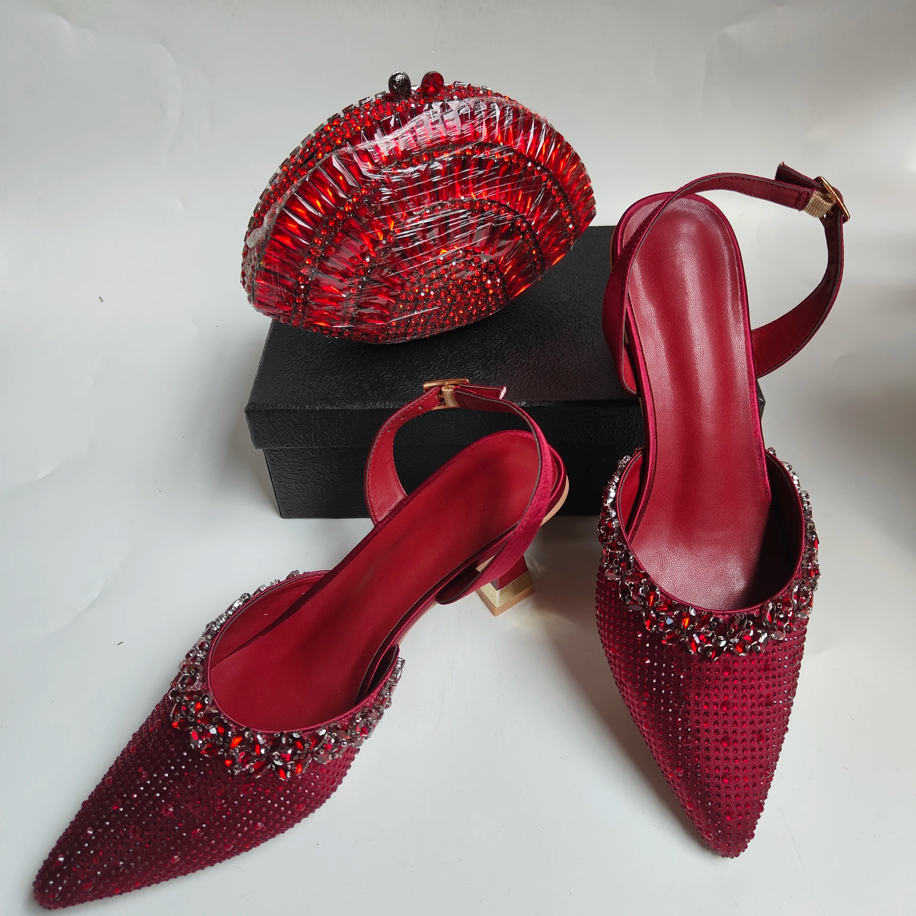 Insightlink Silver Ab Handmade Shoes and Bag Set Diamond Sandals for Wedding Fashion Stiletto Women Wedding Pumps