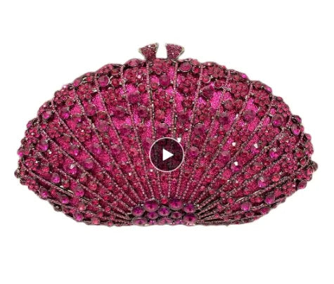 XIYUAN Pink/Gold Rhinestone Wedding Clutch Purse New Women’s Crystal Evening Clutches Bags Lady Chain Party Shoulder Bags