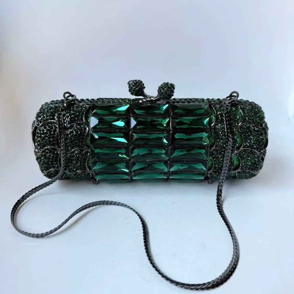 XIYUAN Women Purple Rhinestone Glass Handbag Luxury Gorgeous Crystal Evening Bags for Wedding Party Ladies Gift Clutch Purse