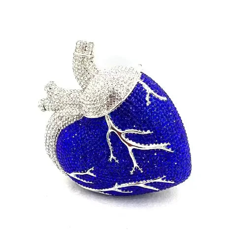 XIYUAN Heart Shaped Diamond Evening Bags Women Luxury Gorgeous Metallic Rhinestone Purses Ladies Unique Handbags Wedding Party