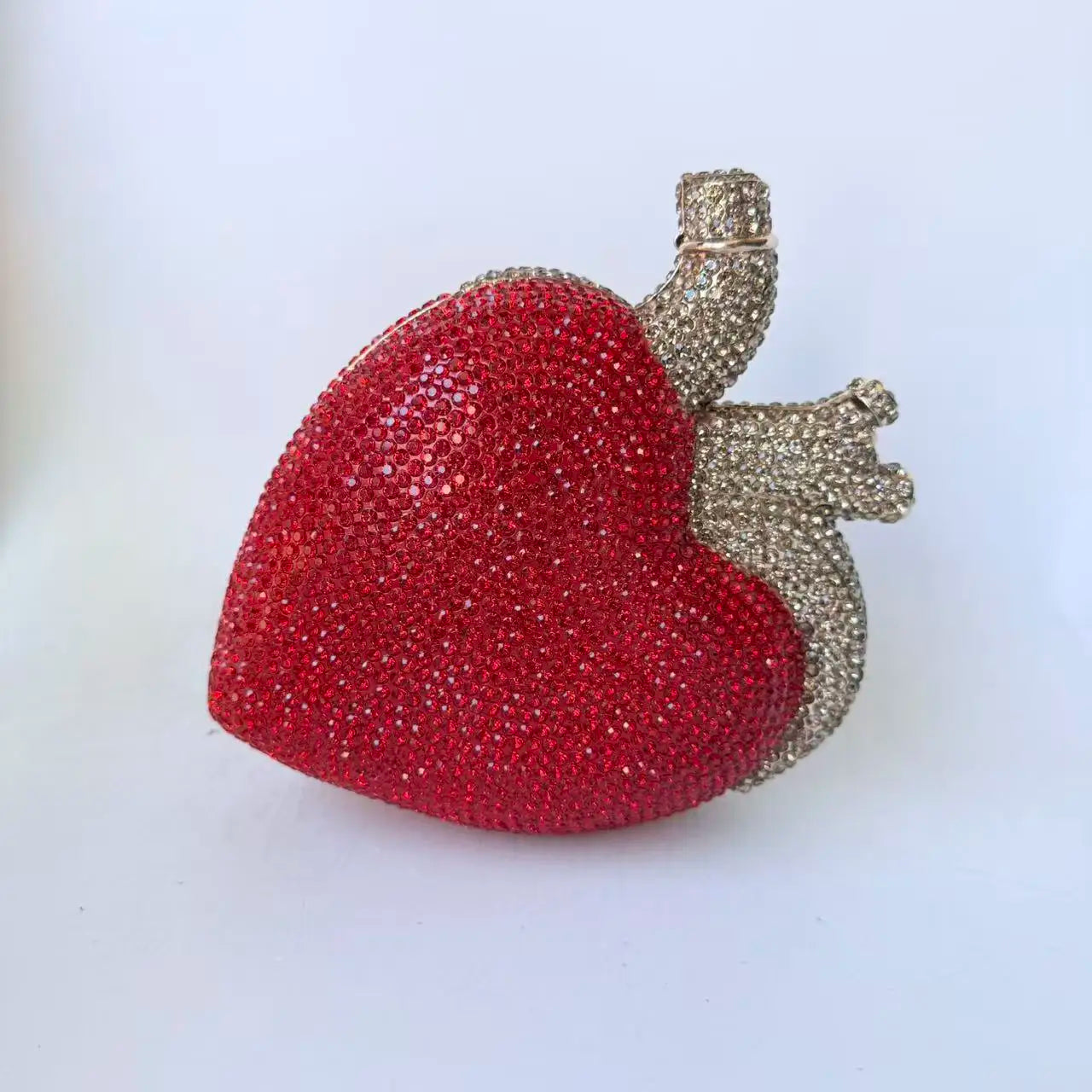 XIYUAN Heart Shaped Diamond Evening Bags Women Luxury Gorgeous Metallic Rhinestone Purses Ladies Unique Handbags Wedding Party