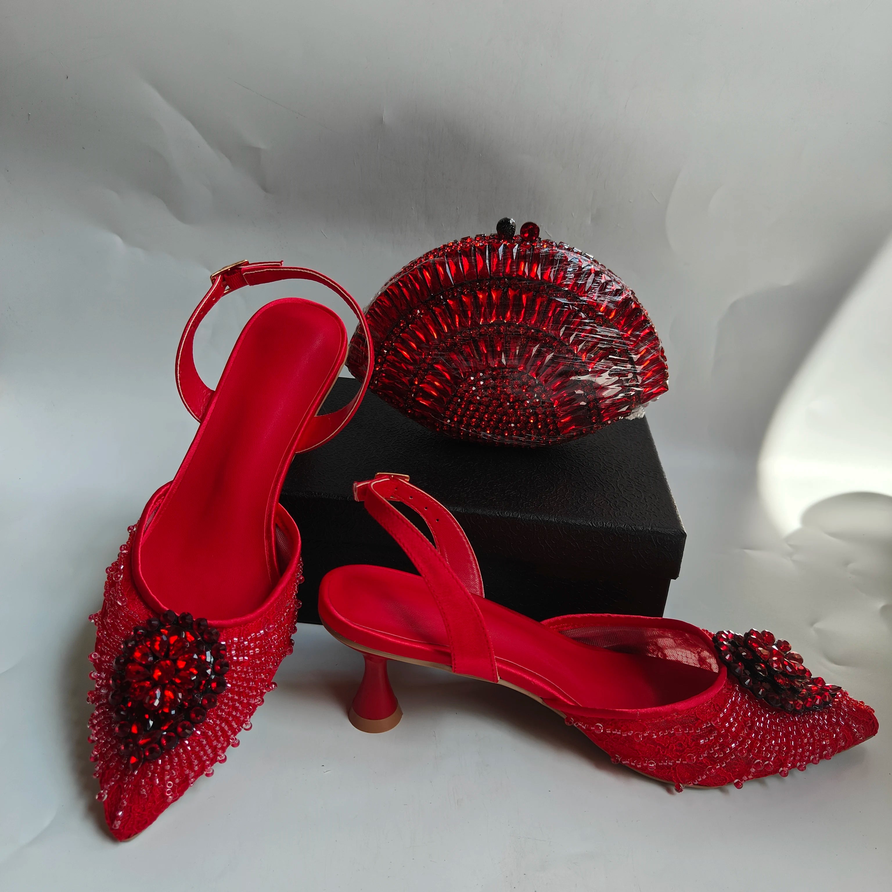 Insightlink Silver Ab Handmade Shoes and Bag Set Diamond Sandals for Wedding Fashion Stiletto Women Wedding Pumps