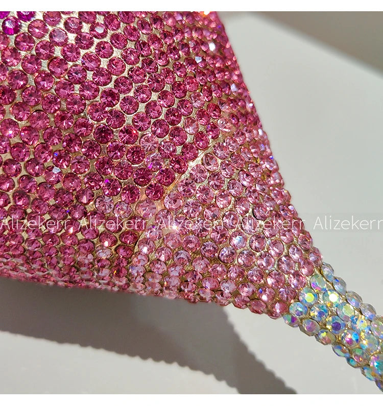 Alizekerr Goblet Diamond Evening Bags Women Boutique Unique Bling Rhinestone Metallic Clutch Purses And Handbags Wedding Party