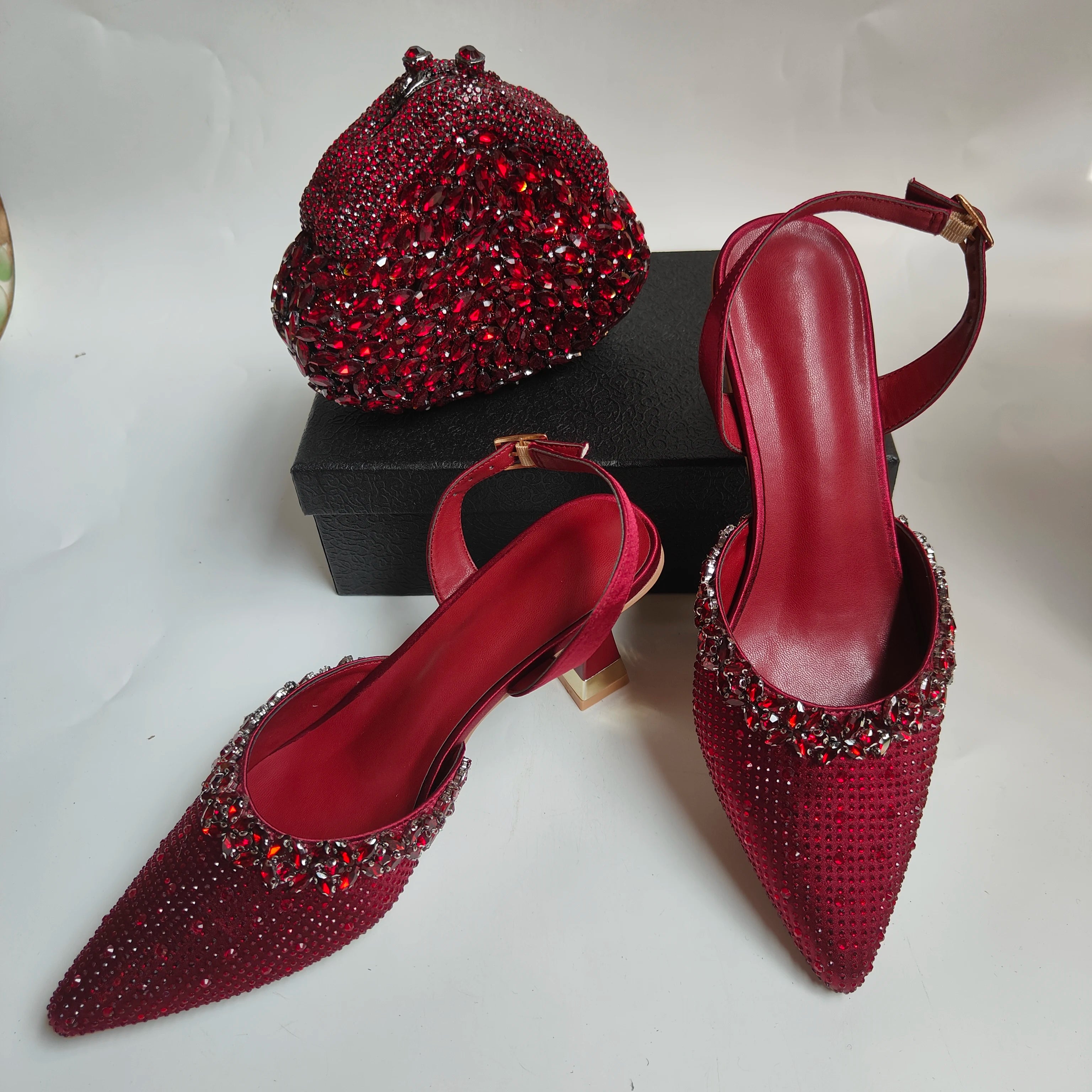 Insightlink Silver Ab Handmade Shoes and Bag Set Diamond Sandals for Wedding Fashion Stiletto Women Wedding Pumps