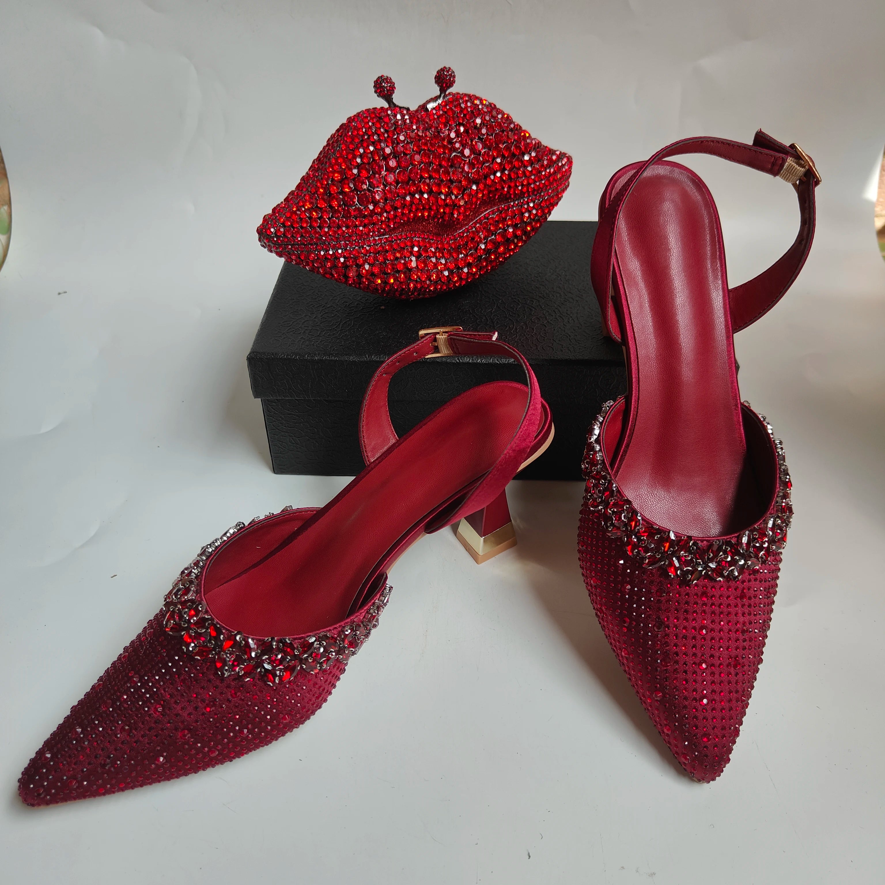 Insightlink Silver Ab Handmade Shoes and Bag Set Diamond Sandals for Wedding Fashion Stiletto Women Wedding Pumps