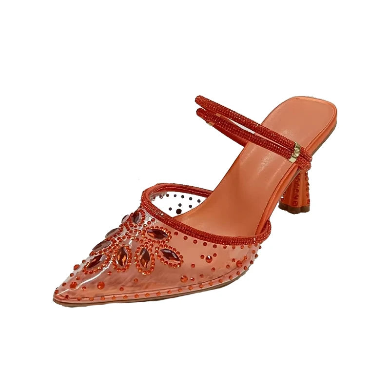 INSIGHTLINK High-Heeled Crystals Shoes Big Rhinestones Sexy  sandal With clutch Bag Beautiful Girly Style gems Shoes And Bag