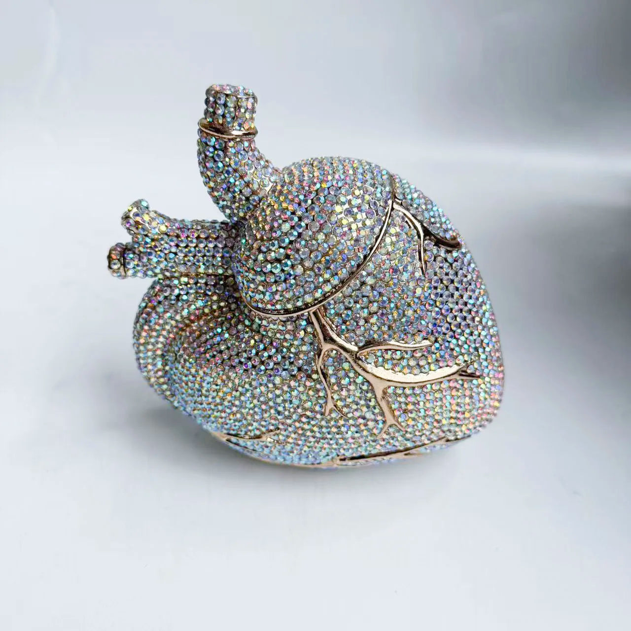 XIYUAN Heart Shaped Diamond Evening Bags Women Luxury Gorgeous Metallic Rhinestone Purses Ladies Unique Handbags Wedding Party