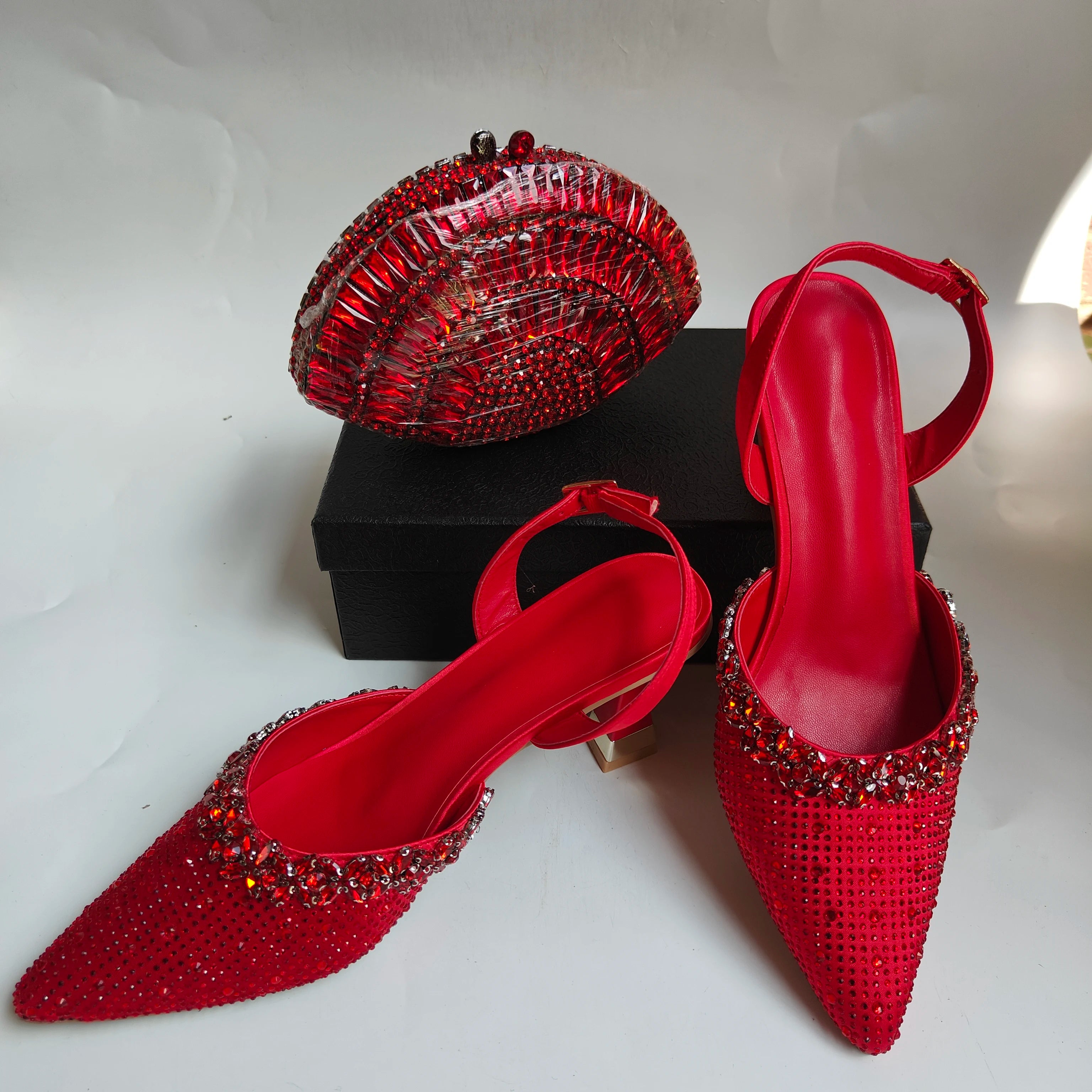 Insightlink Silver Ab Handmade Shoes and Bag Set Diamond Sandals for Wedding Fashion Stiletto Women Wedding Pumps