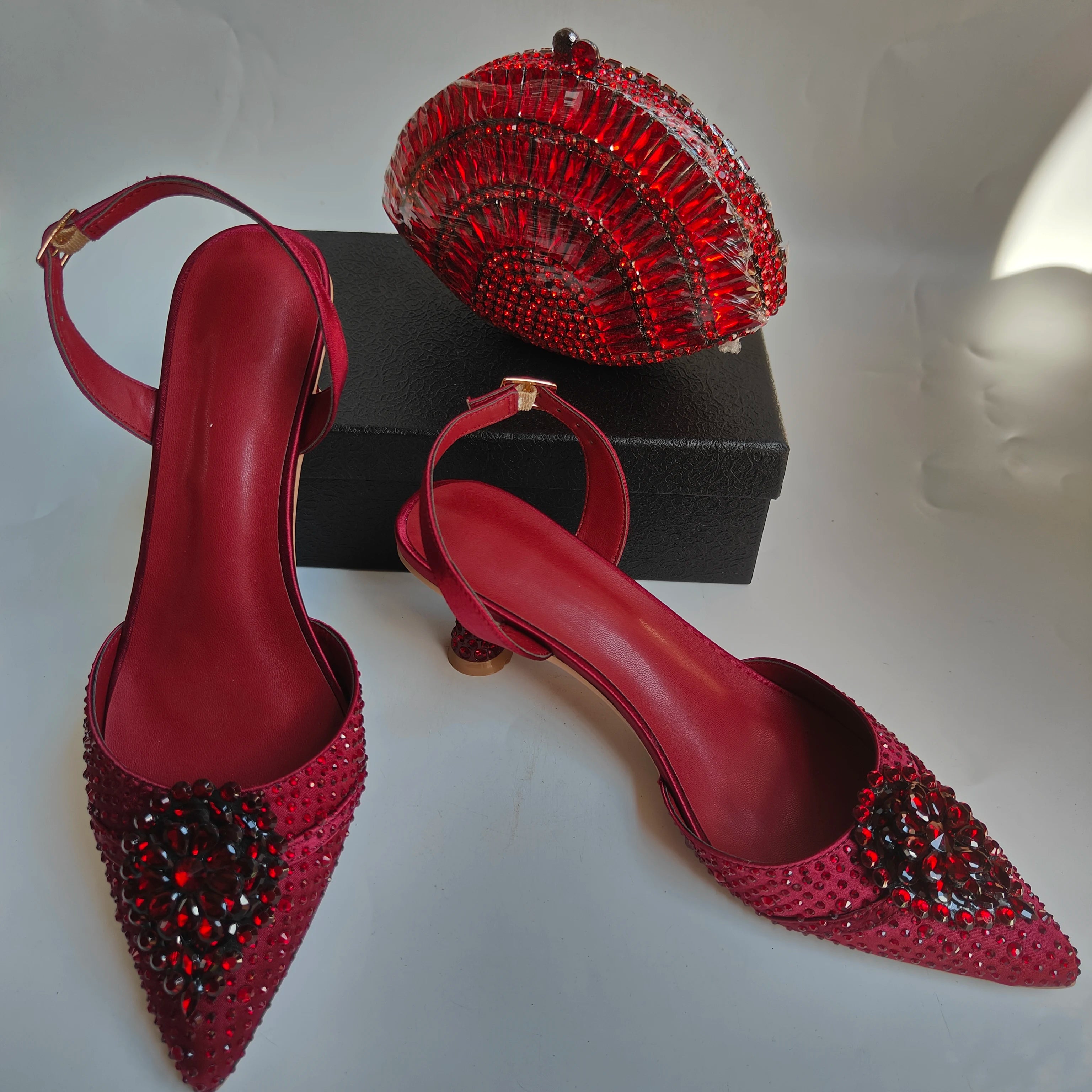 Insightlink Silver Ab Handmade Shoes and Bag Set Diamond Sandals for Wedding Fashion Stiletto Women Wedding Pumps