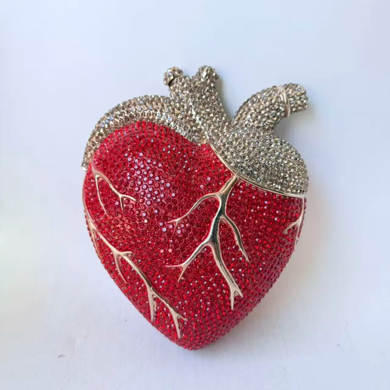 XIYUAN Heart Shaped Diamond Evening Bags Women Luxury Gorgeous Metallic Rhinestone Purses Ladies Unique Handbags Wedding Party