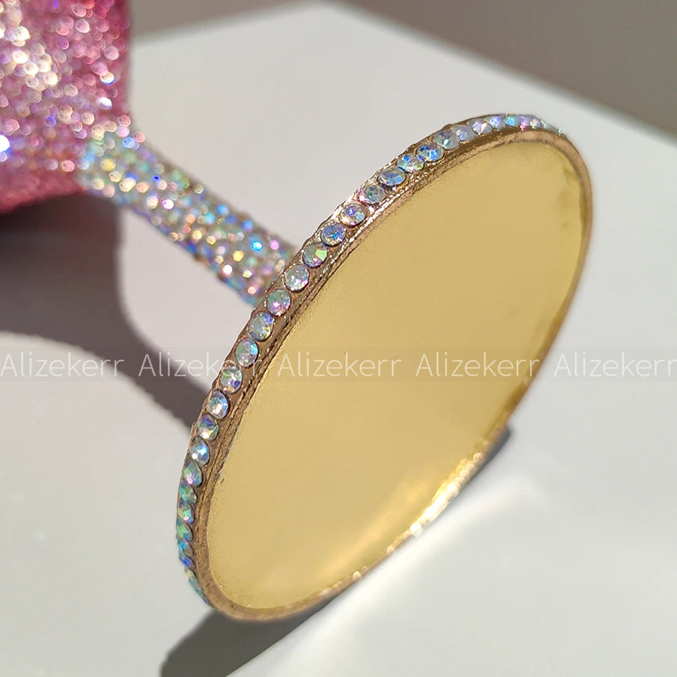 Alizekerr Goblet Diamond Evening Bags Women Boutique Unique Bling Rhinestone Metallic Clutch Purses And Handbags Wedding Party