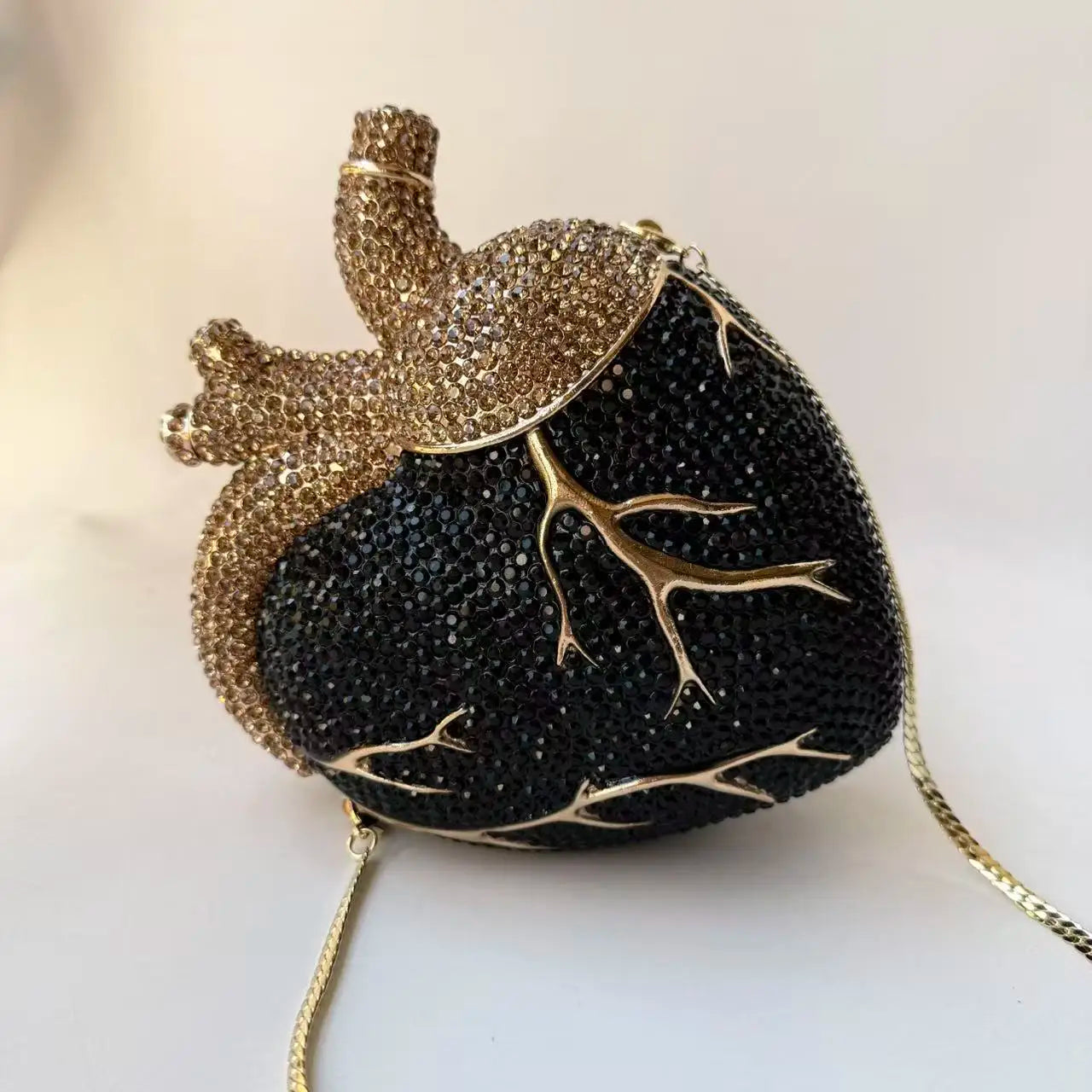 XIYUAN Heart Shaped Diamond Evening Bags Women Luxury Gorgeous Metallic Rhinestone Purses Ladies Unique Handbags Wedding Party