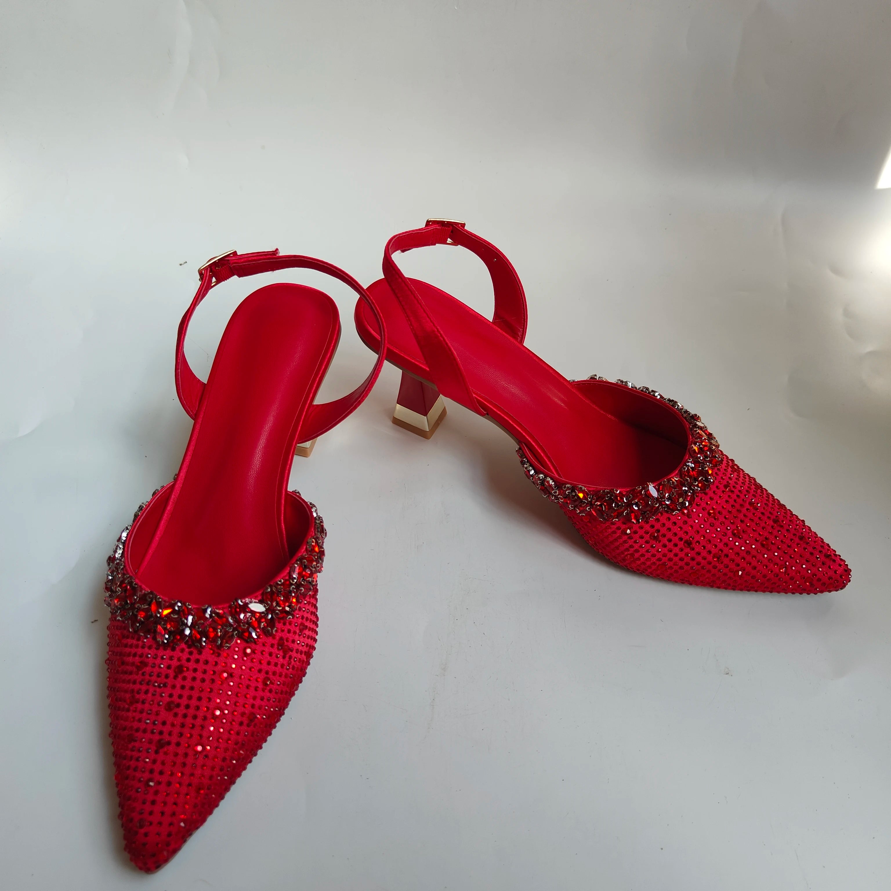 Insightlink Silver Ab Handmade Shoes and Bag Set Diamond Sandals for Wedding Fashion Stiletto Women Wedding Pumps
