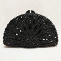 Semicircle Black Rhinestone Evening Bag Clutches Luxury Designer Crystal Wedding Bridal Clutches Lady Diamond Party Prom Handbag
