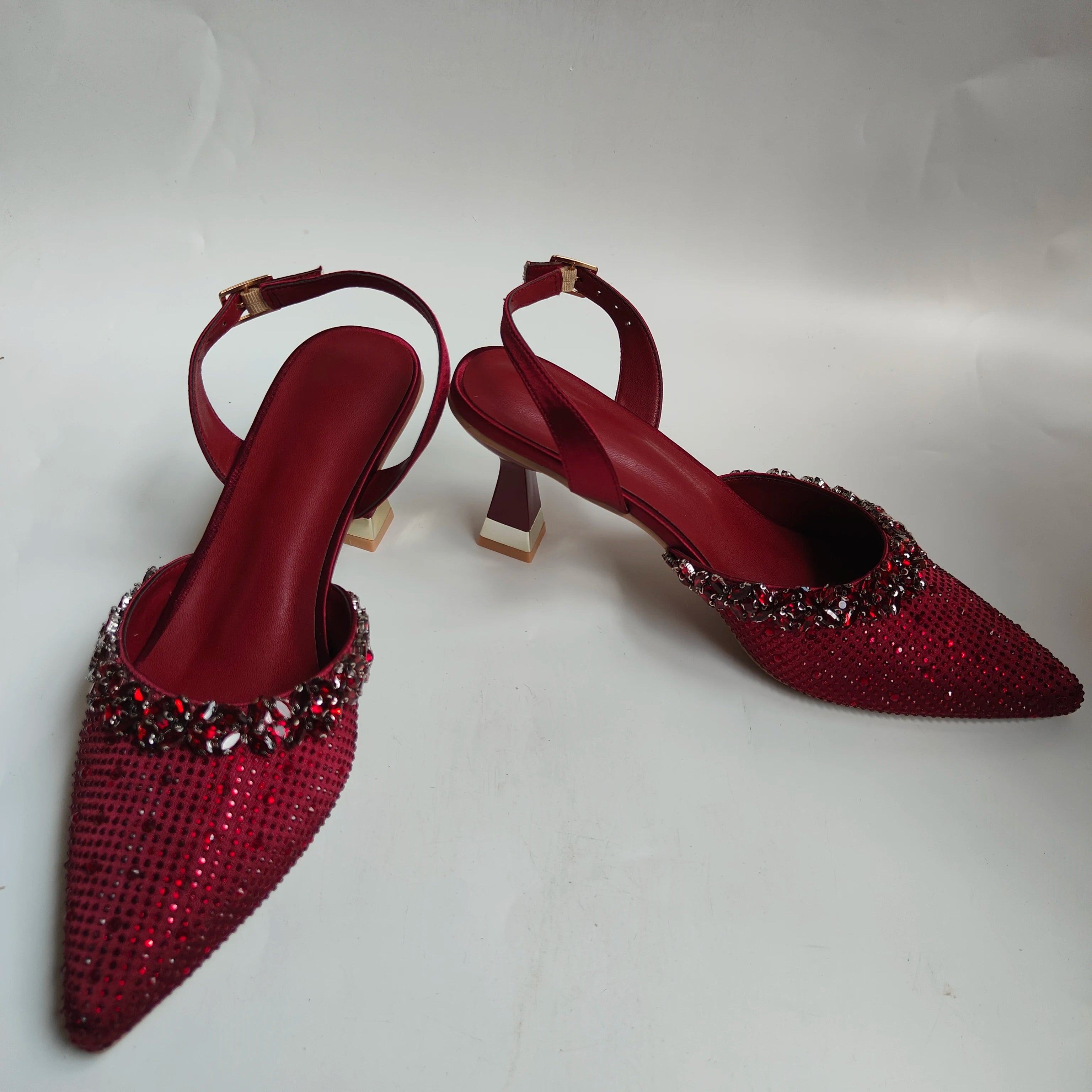 Insightlink Silver Ab Handmade Shoes and Bag Set Diamond Sandals for Wedding Fashion Stiletto Women Wedding Pumps
