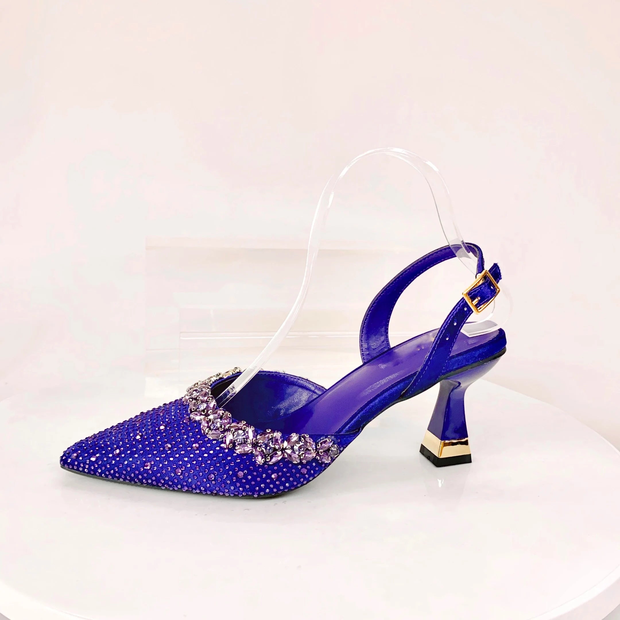 Insightlink Lady High Heels Crystals Shoes and Bag Set Rhinestone Handbag with Sandals for Wedding Gems Clutch Purse with Shoes