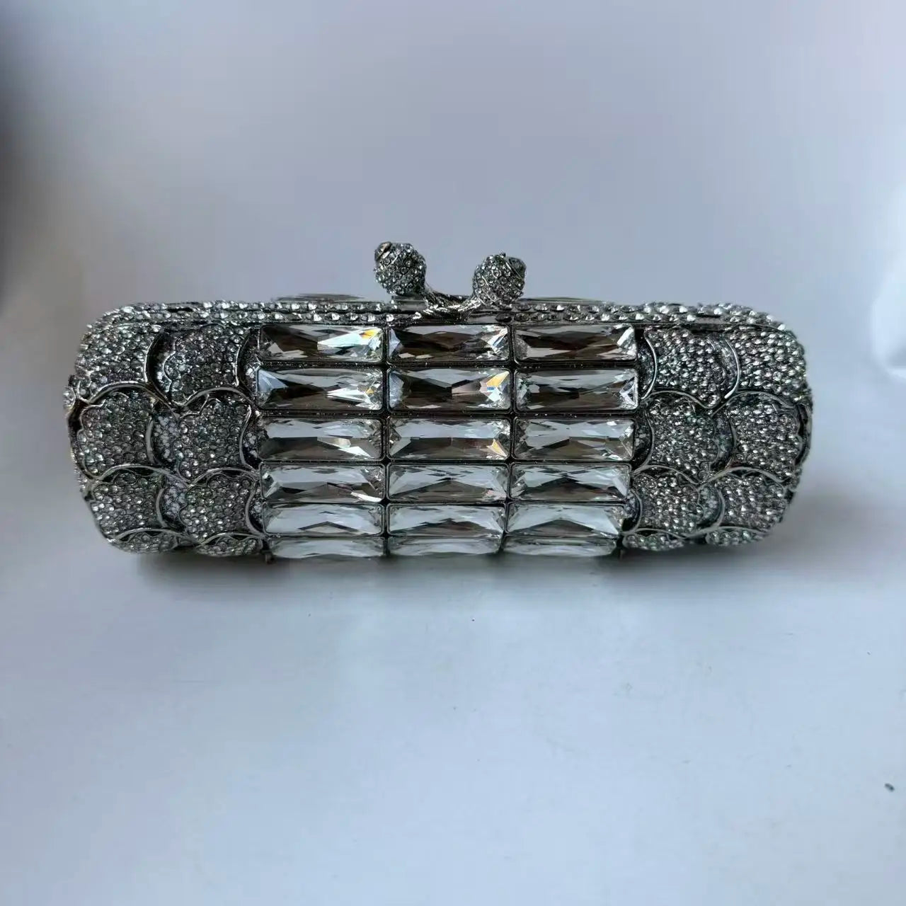 XIYUAN Women Purple Rhinestone Glass Handbag Luxury Gorgeous Crystal Evening Bags for Wedding Party Ladies Gift Clutch Purse